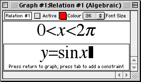 An algebraic window with two constraint fields